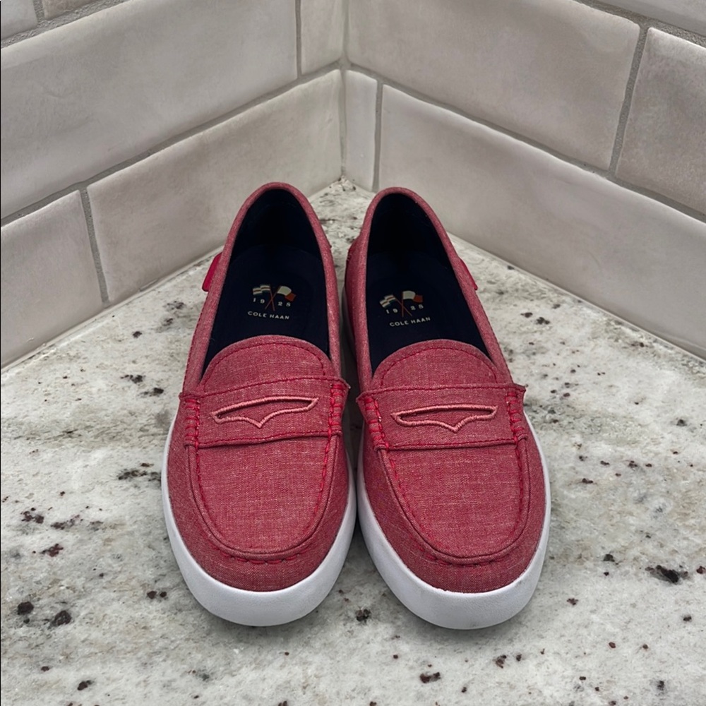 Cole Haan Red Linen Loafers